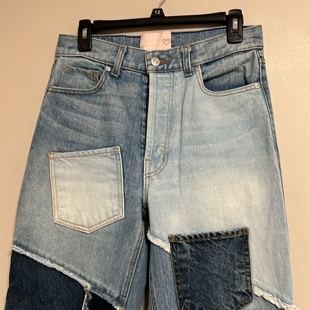 Revice Deconstructed Patchwork Denim Straight-leg… - image 5